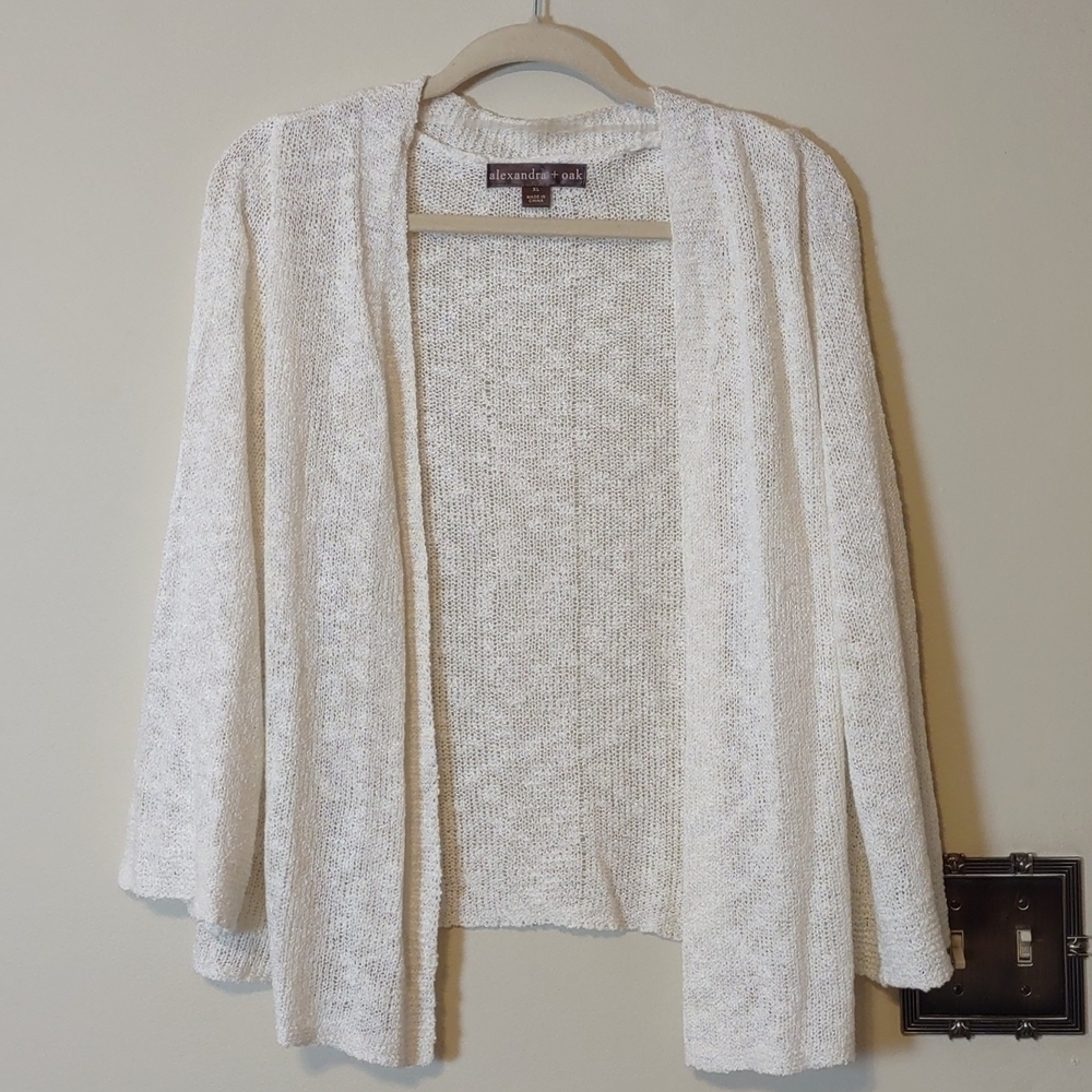 Alexandra Oak Ivory colored Open Cardigan